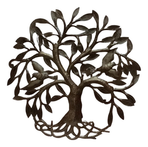 Arbol De Vida De Metal Flores Aves Decoracion De Casa 60cm