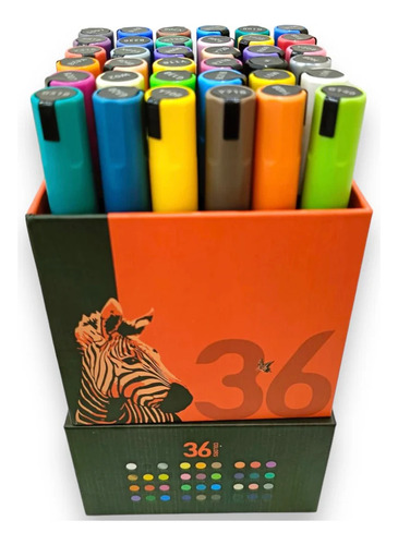 Marcador Acrílico Simil Posca 3 Mm X 36 Hermosa Valija Cueri