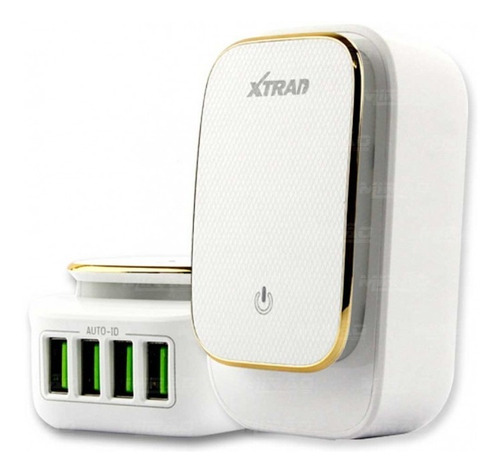 Imagem 1 de 3 de Carregador 4 Portas Auto Detectável Usb Led 4.4a Xtrad A1017