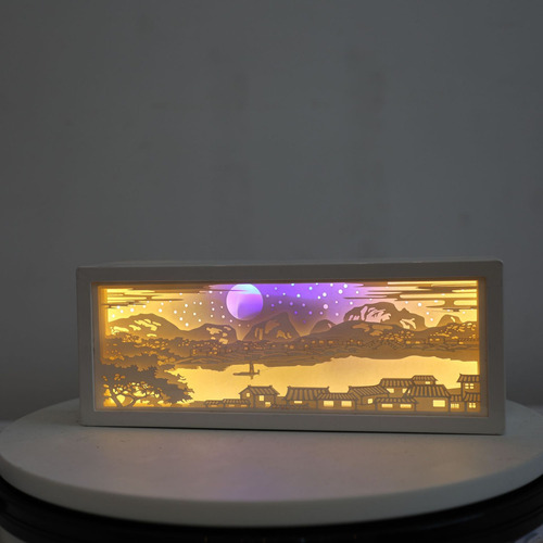 Lâmpada De Luz Noturna Com Escultura De Papel 3d Longa-xx