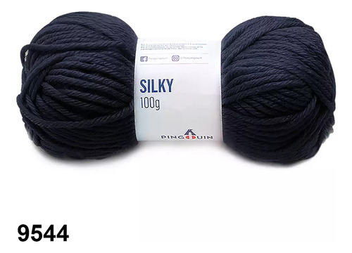 Lã Silky Pingouin 100g 83mts Tex 1200 Crochê E Tricô Cor 9544- Azul Universo