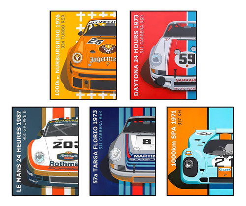 Inklingart Racing Car Canvas Wall Art For Le Mans 911, Cool 