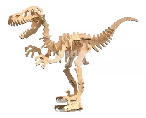 Rompecabezas Maqueta 3d Madera Dinosaurios Velociraptor