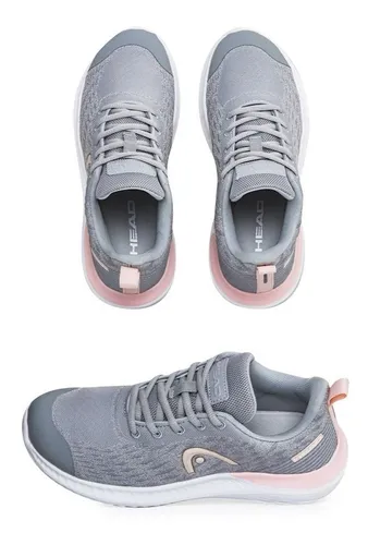 Zapatillas Running Head Majestic Granada Mujer Fit Gris Rosa
