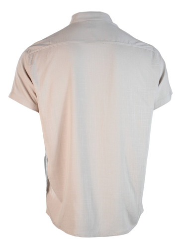 Lcba Camisa Lino Cuello Neru Manga Corta Beige