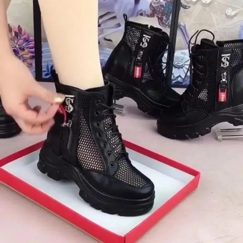 Botas Martin De Malla Hueca Para Mujer, Estilo Británico