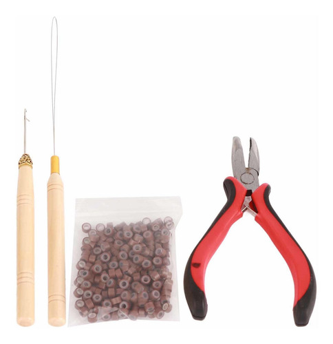 Agujas Para Extensiones De Cabello, 4 Unidades, Alicates Par