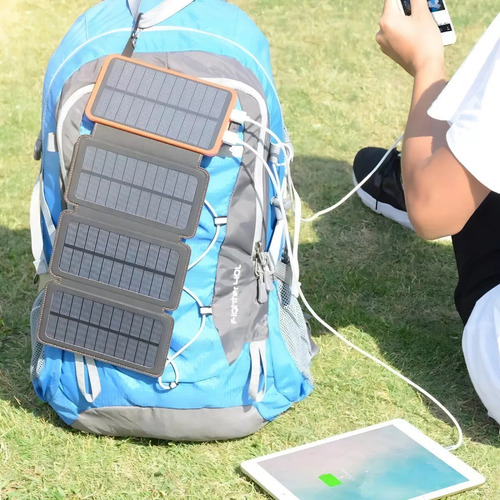 Power Bank Bateria Solar 20,000mah Panel Solar Plegable Color Verde