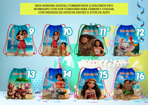 Morralito Dulcero Moana Tipo Mochilita 25pz