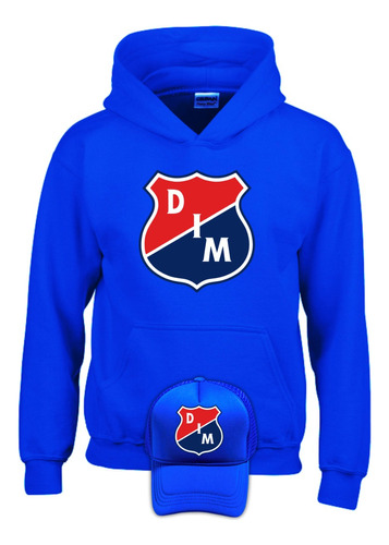 Buzo Dim Medellin Blue Saco  Capota Hoodies Obsequio Gorra