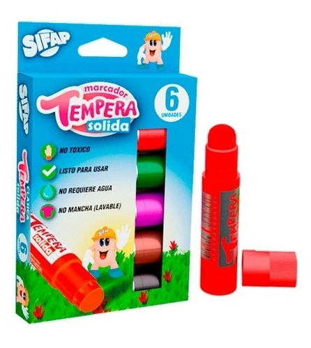 Imagen 2 de 7 de Tempera Sifap Solida Clasica Estuche X6