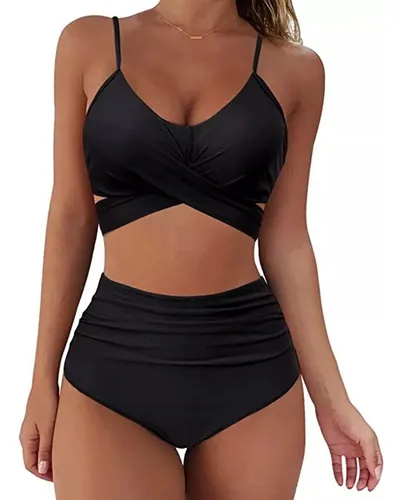 Traje De Baño Tipo Bikini Para Mujer Con Estampado Halter, S