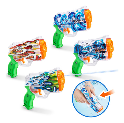 Juego De 4 Pieles De Llenado Rápido Para Agua X-shot