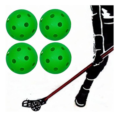 4x Bolas De Floorball, Bolas De Competición Huecas, Verde