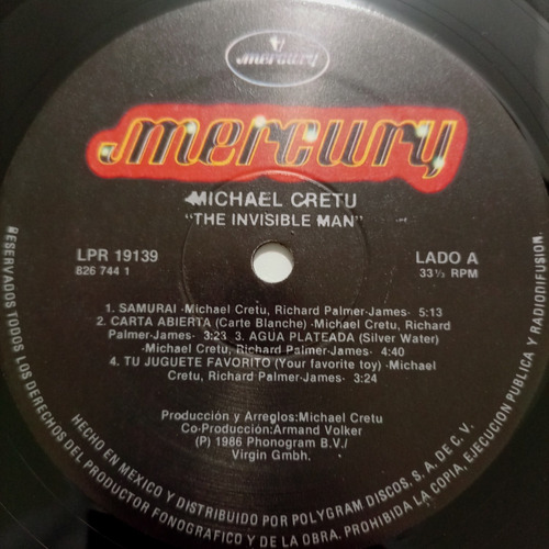 Michael Cretu The Invisible Man Vinil Álbum Lp 1986 Enigma (Usado)