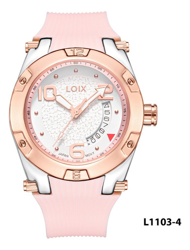 Reloj Mujer Loix® L1103-5 Rosado Con Plateado Y Con Oro Rosa