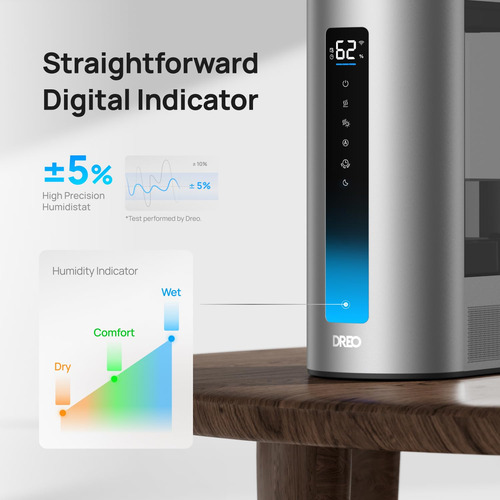 Umidificador Dreo 6l Warm & Cool Mist 60 Horas De Duração Pa