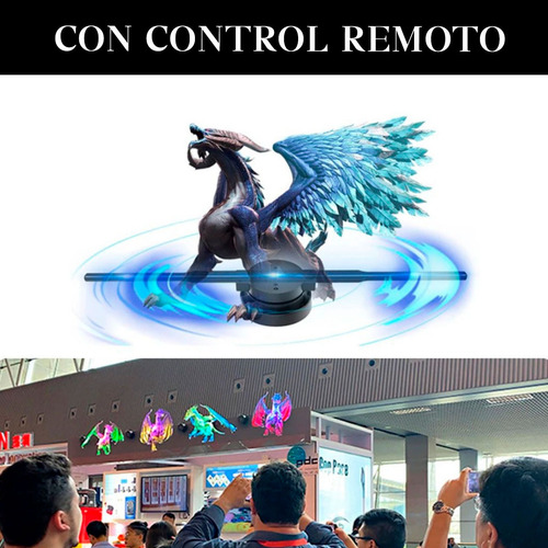 Proyector Holografico 3d Luces Led Video Control Remoto App Negro