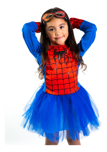 Disfraz Vestido Araña Nena Tutú Spiderman Nena Mujer Araña 
