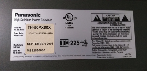 Imagen 10 de 10 de Vendo Hermoso Tv Panasonic 50 Plasma Fullhd, Flamante