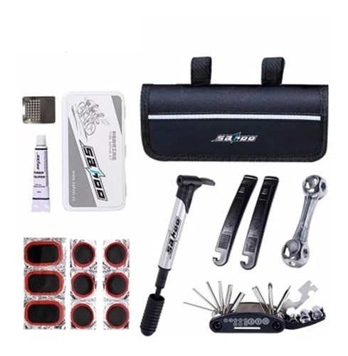 Kit Reparacion Bicicleta Parche Solucion Llaves Estuche Sia+