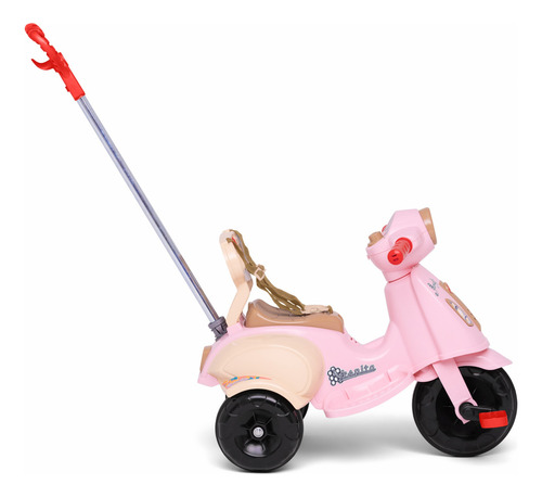 Triciclo Infantil De Passeio E Pedal Com Empurrador Vespita