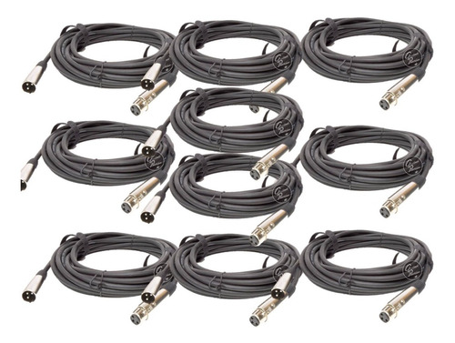 Pack 10 Cable Microfono Dmx 6 Metros Canon Canon Xlr