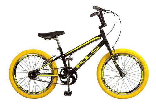 Bicicleta 20 Kls Free Style Freio V-brake Cor Preto com Amarelo