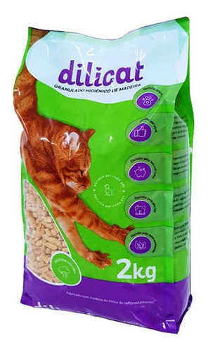 Granulado De Madeira Para Gatos Biodegradavel 2kg