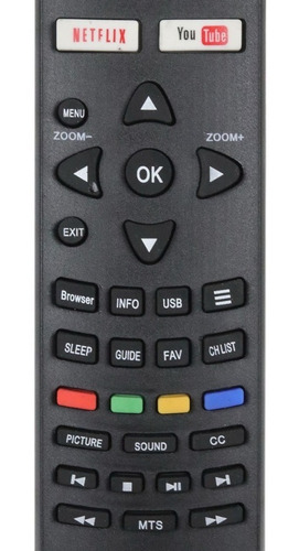 Imagen 3 de 10 de Control Compatible Con Pioneer Rc311s Smart Tv Led Netflix