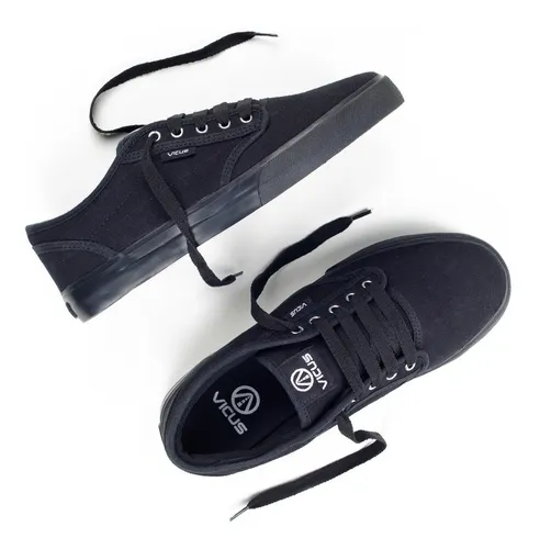 Zapatillas Vicus Folk Lona Negro Suela Negra