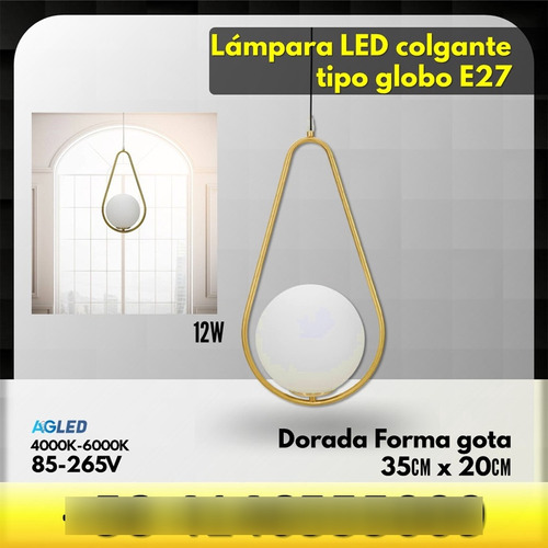 Lamp Led CoLG Globo Base Gota E27 12w Dorada 4000k 85-265v