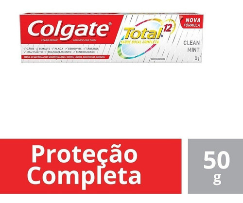 18 Creme Dental Colgate Miniatura Total 12 Clean Mint 50g