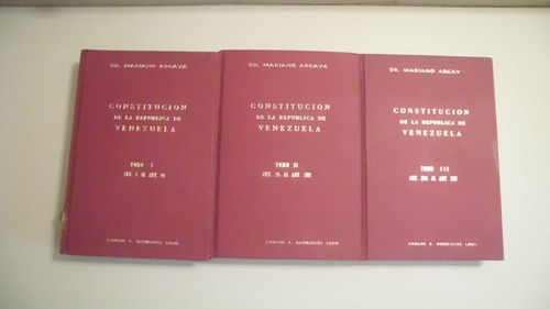 Constitución República Venezuela 1961 Mariano Arcaya