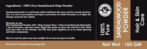 Polvo De Sándalo 100% Puro Holy Natural Para Piel Y Rostro -