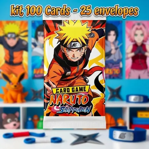 100 Cartinhas Naruto - 25 Pacotinhos Card Naruto Shippuden
