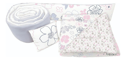 Set De Edredón Para Cuna Cama Corral Mod Flores