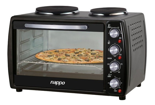 Horno Eléctrico Nappo 63l 2200w Con Grill + 2 Hornallas Loi