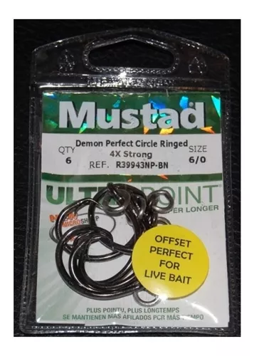 Anzuelo Mustad R39943np Ringed Demon Offset Circle7/0-8/0