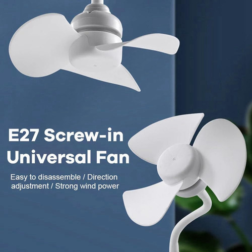 Ventilador Universal Atornillable E27, Techo Con Base De Ros