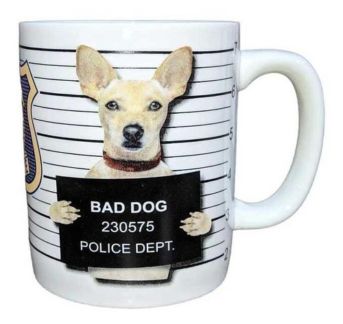 Caneca Bad Dog Betelud 325ml Boby Sam Ref.1251 Cor Branco