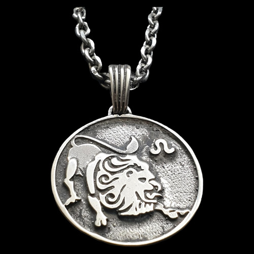 Dije Signo Leo Del Zoodiaco En Plata 3 Cm Art 206