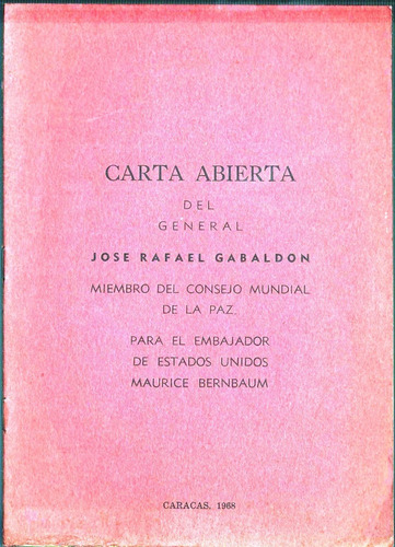Carta Abierta Del General Jose Rafael Gabaldon