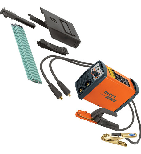 Kit De Mini Soldadora Inversora 130 A Con Electrodos Truper Color Naranja Frecuencia 60hz