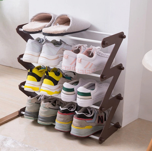 Imagen 5 de 9 de Zapatera Organizador Zapatos Rack Shoes 4 Niveles 8 Pares