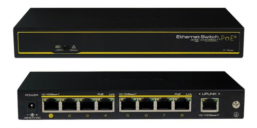 Switch Cctv Ethernet Poe+ 8 Downlink + 1 Uplink Marca Cygnus