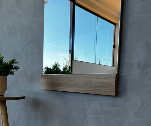 Espelho Grande Parede Chão Slim Wood - Demoglass A 150 X L80 Moldura Freijó