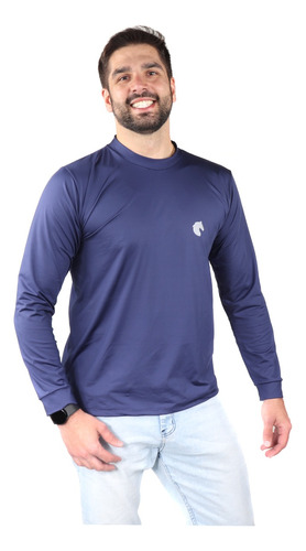 Blusa Térmica Manga Longa Uv50 Masculina Cavalo Pesca Sport