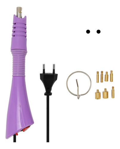 Aplicador Hot Fix, Color Morado, 7 Puntas, Anillos De Hierro