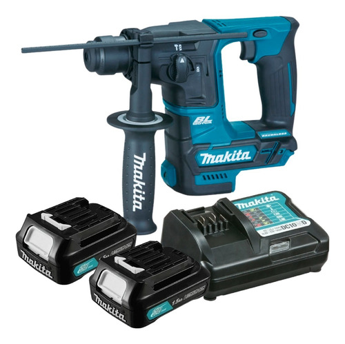 Martelete Rompedor Sds 2 Baterias 12v Hr166dz Makita Bivolt Cor Azul